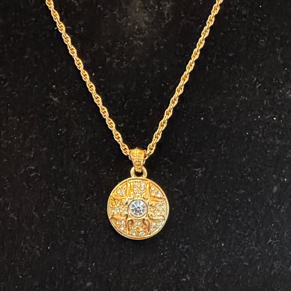 Givenchy Gold Pendant Necklace with Silver Detail